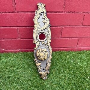 Vtg Corona K501 Ornate Door Knob Plate Escutcheon Architectural Hardware Regency